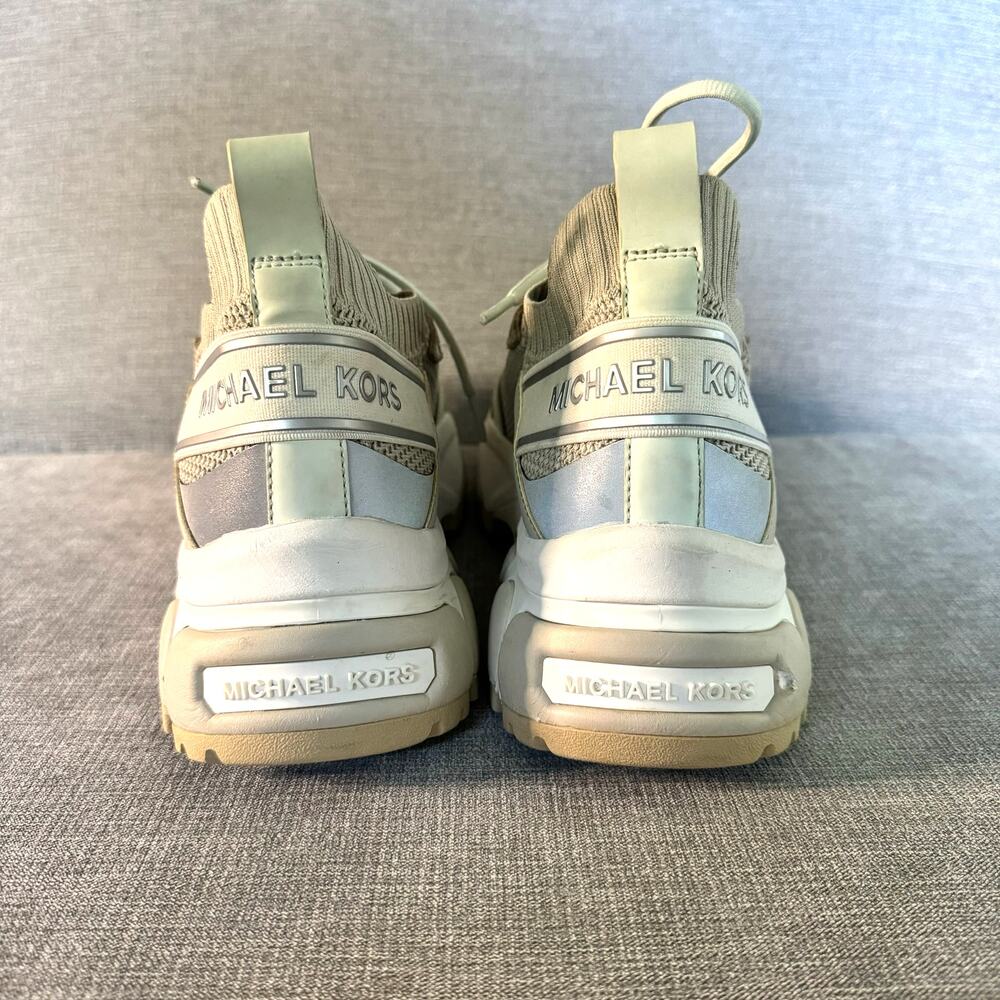 Michael Kors Lucas Trainer Sneakers Men's Size 9.5 Tan White Green - Picture 3 of 8